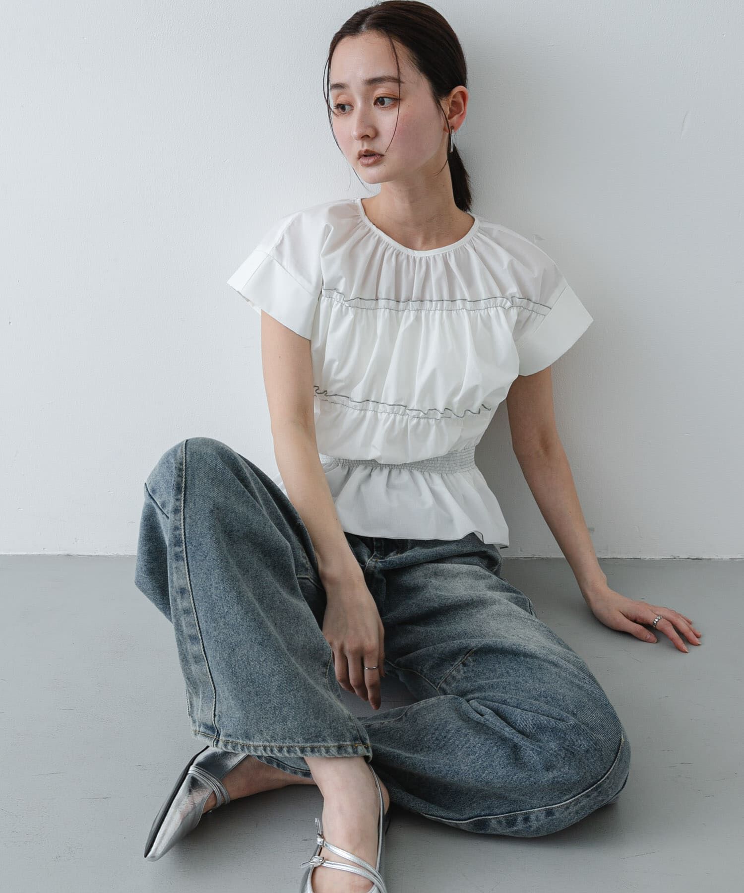 SENSE OF PLACE by URBAN RESEARCH「ロールアップシャーリングブラウス」|シャツ・ブラウス|