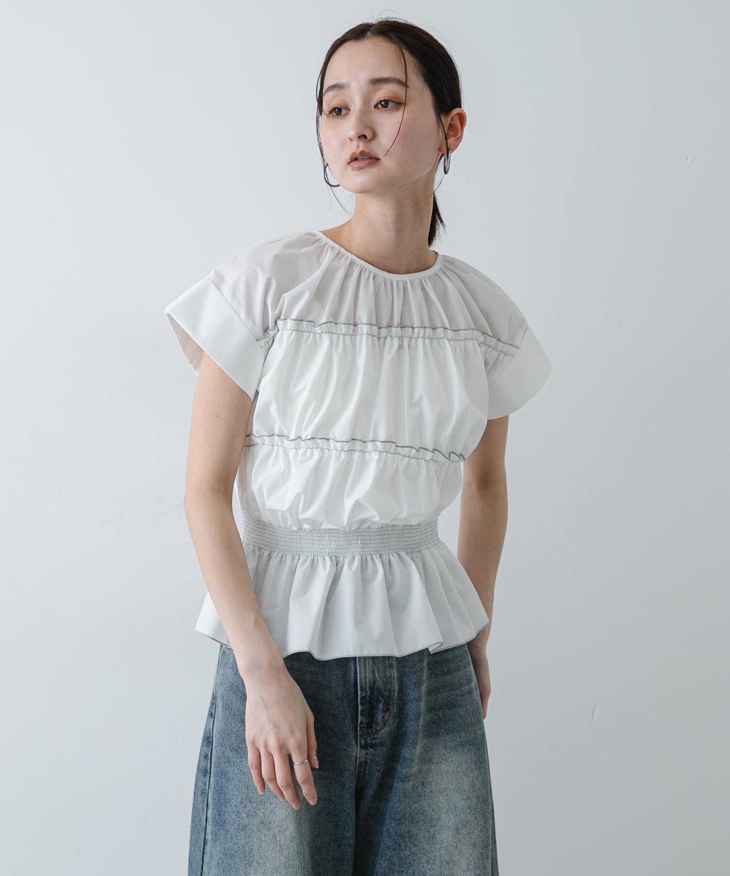 SENSE OF PLACE by URBAN RESEARCH「ロールアップシャーリングブラウス」|シャツ・ブラウス|