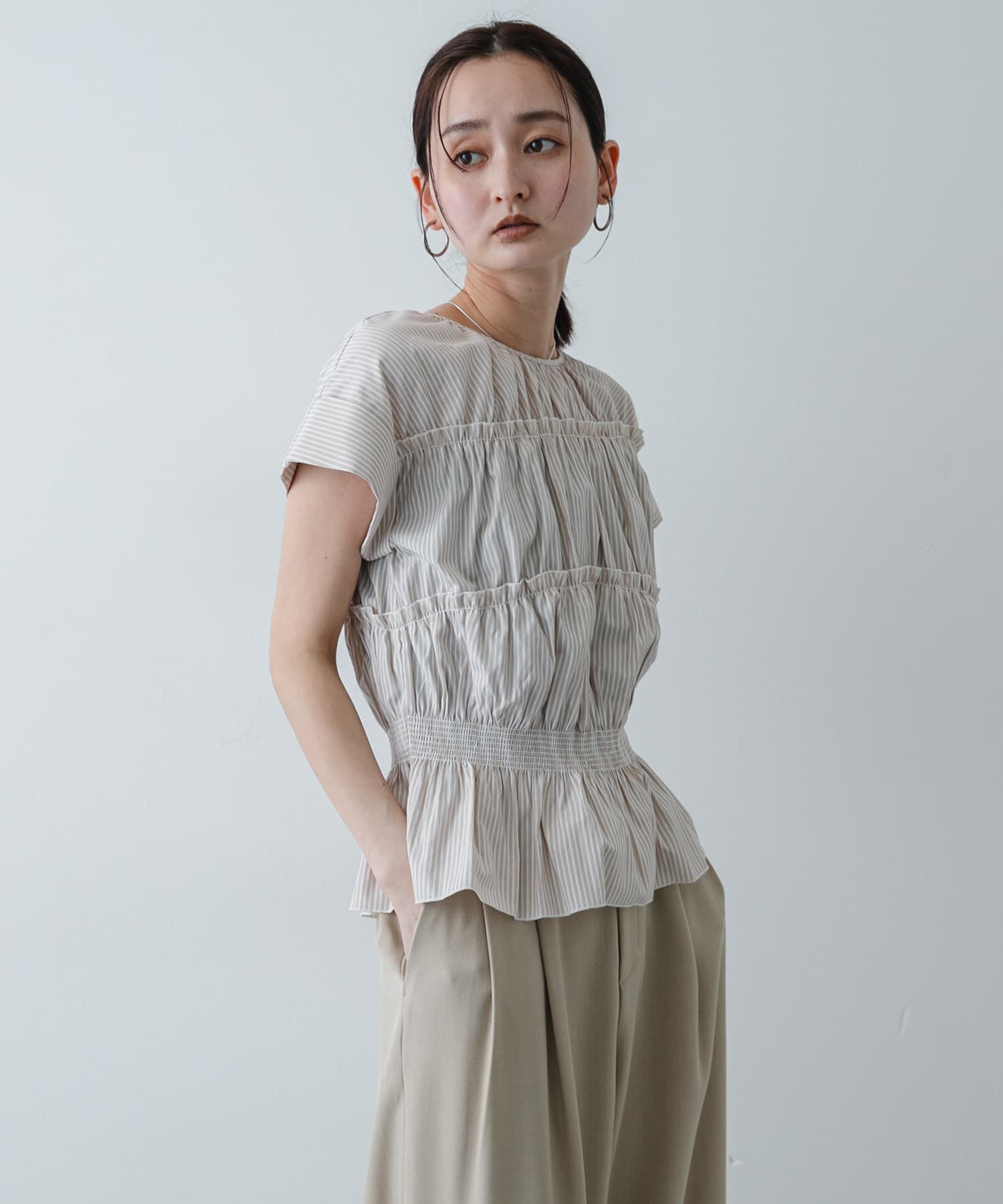 SENSE OF PLACE by URBAN RESEARCH「ロールアップシャーリングブラウス」|シャツ・ブラウス|