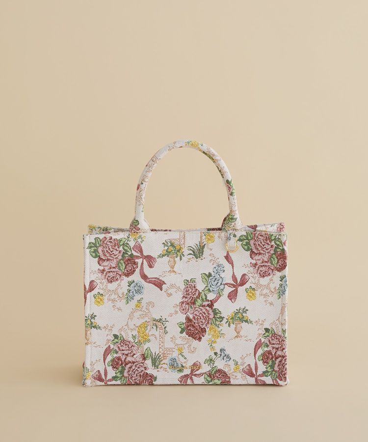 Maison de FLEUR「フラワーガーデン柄ゴブランスクエアトートバッグ」|ハンドバッグ|