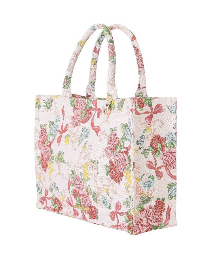 Maison de FLEUR「フラワーガーデン柄ゴブランスクエアトートバッグ」|ハンドバッグ|