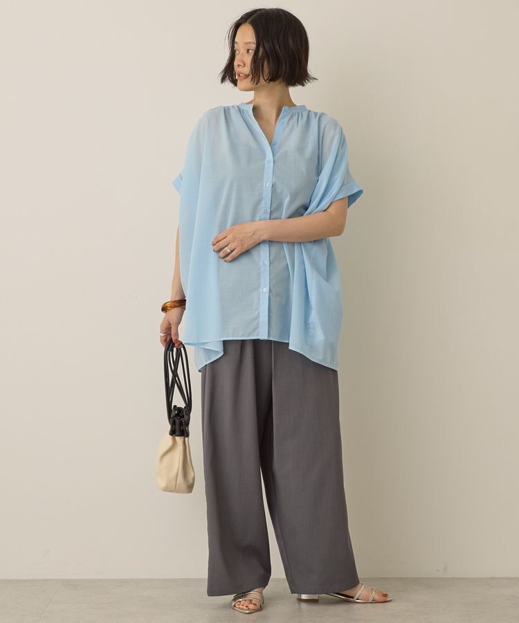 AMERICAN HOLIC「イージーケア 接触冷感フレンチスリーブギャザーシャツ」|シャツ・ブラウス|