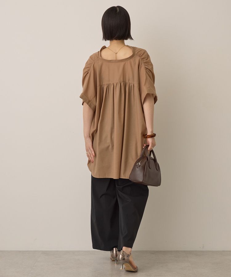 AMERICAN HOLIC「イージーケア 接触冷感フレンチスリーブギャザーシャツ」|シャツ・ブラウス|