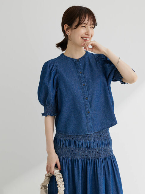  「・SUGAR SPOON デニムパフブラウス」|シャツ・ブラウス|