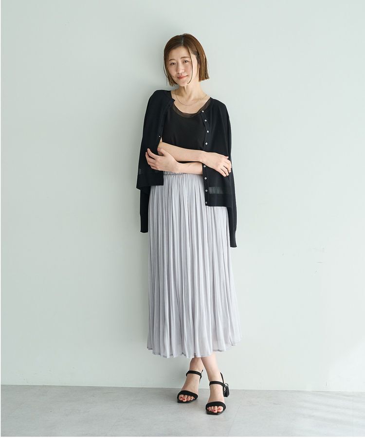 YECCA VECCA「チュールMIXリブインナー」|キャミソール|