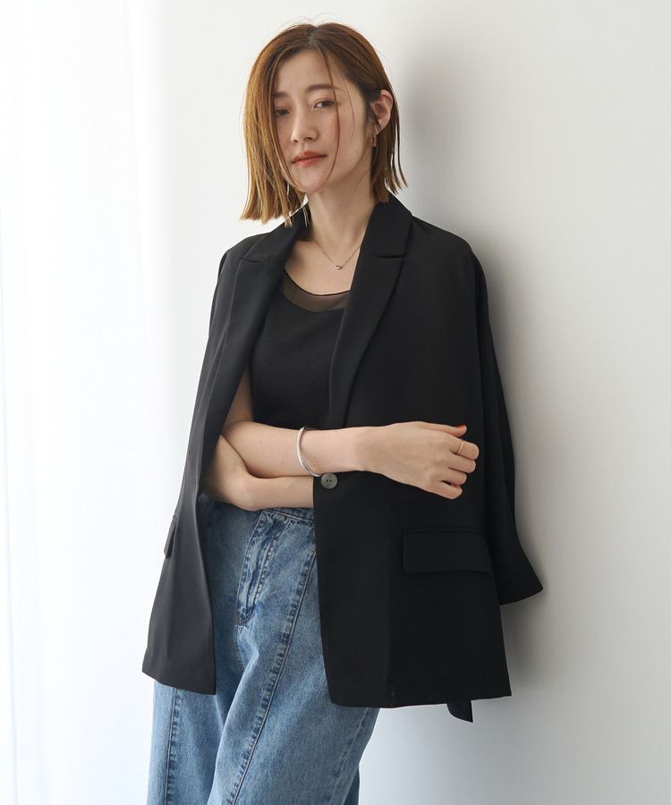 YECCA VECCA「チュールMIXリブインナー」|キャミソール|