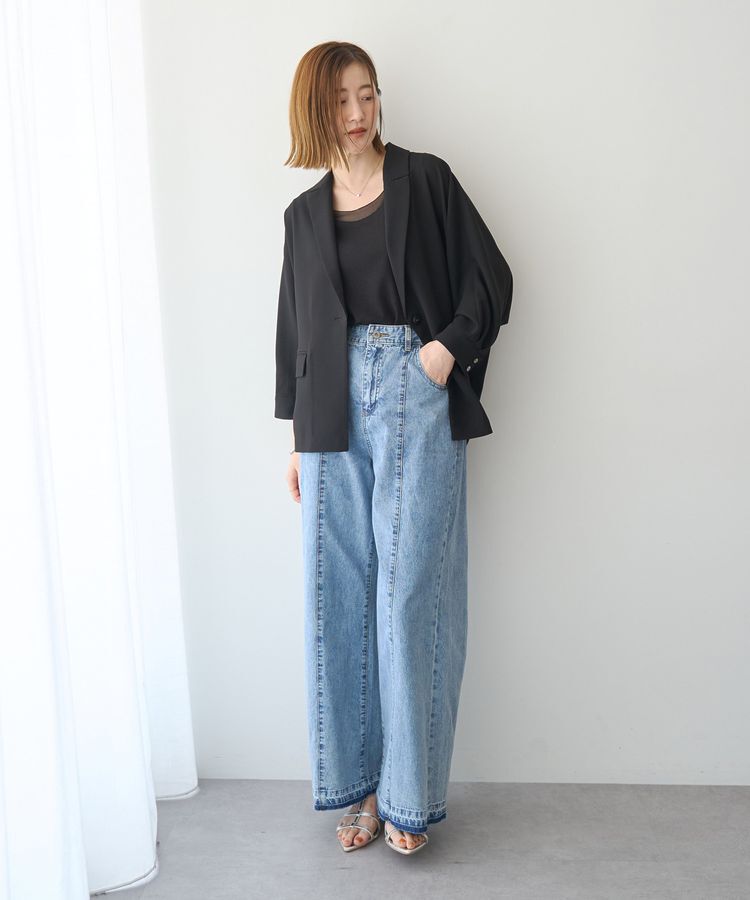 YECCA VECCA「チュールMIXリブインナー」|キャミソール|