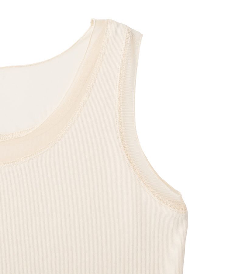 YECCA VECCA「チュールMIXリブインナー」|キャミソール|