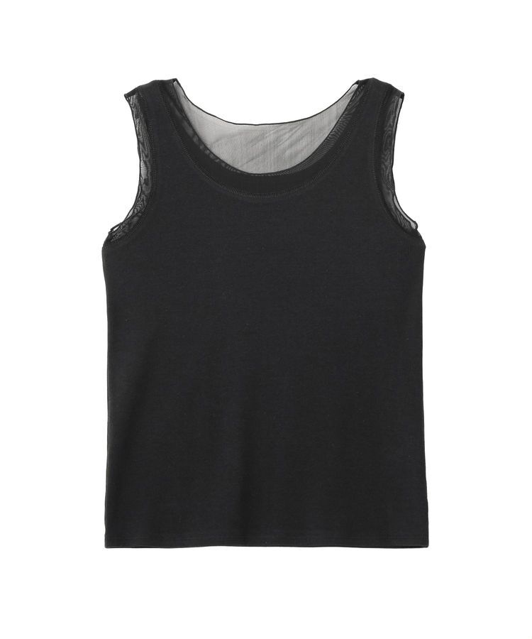 YECCA VECCA「チュールMIXリブインナー」|キャミソール|