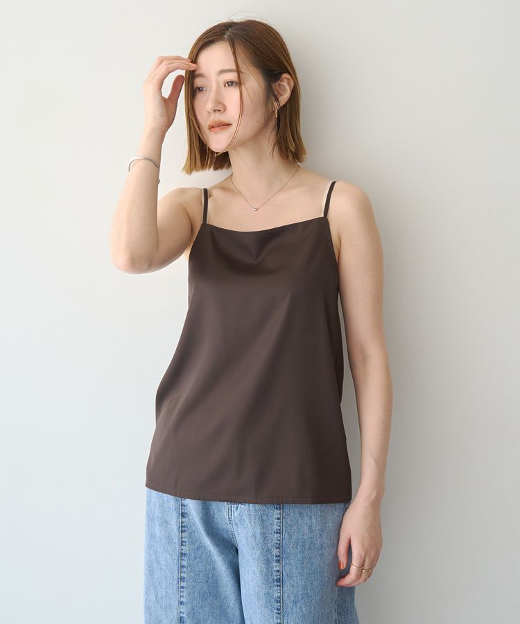 YECCA VECCA「ボートネックサテンキャミ」|キャミソール|