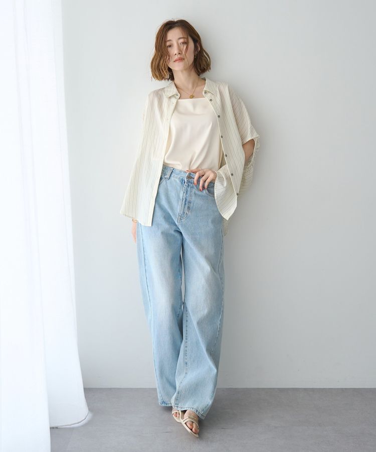 YECCA VECCA「ボートネックサテンキャミ」|キャミソール|