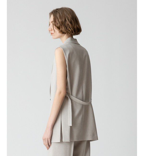 allureville「【セットアップ対応可能】麻調カルゼサイドオープンジレ」|ベスト・ジレ|