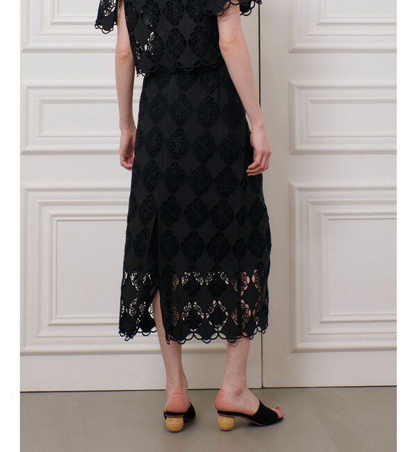 LOULOU WILLOUGHBY「【LOULOU WILLOUGHBY】タフタシシュウタイトスカート」|タイト|