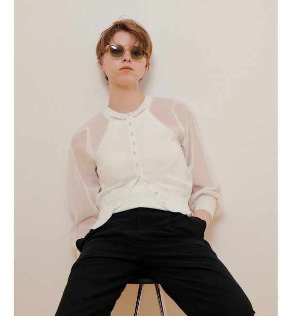 allureville「シアーラミーカーディガン」|カーディガン|オフホワイト