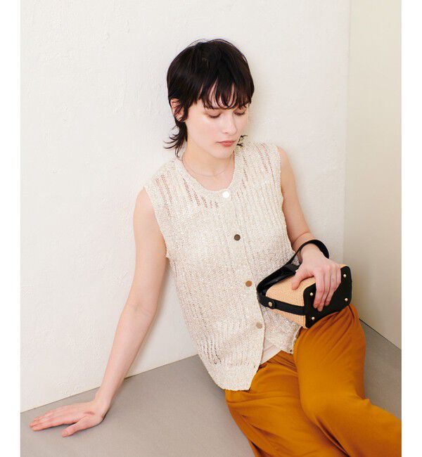 allureville「スパンコールメッシュプルオーバー」|ニット・セーター|