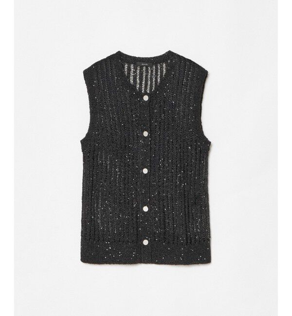 allureville「スパンコールメッシュプルオーバー」|ニット・セーター|