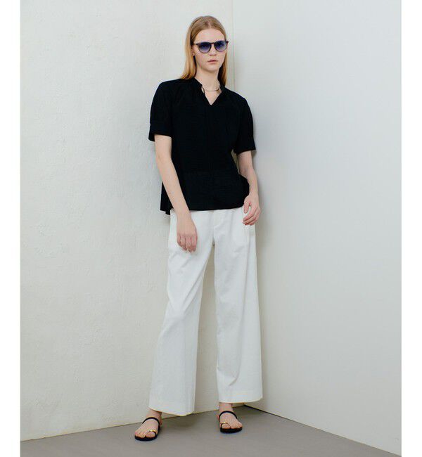 allureville「シェルタリングタックワイドパンツ」|チノ|