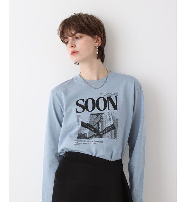 allureville「サイネージロゴロングTシャツ」|Tシャツ・カットソー|サックス