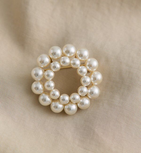  「ダブルパールブローチ」|ネックレス|オフホワイト