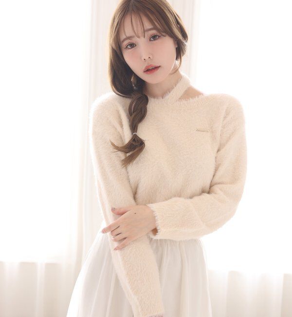  「プレート付きフェザーニット」|ニット・セーター|