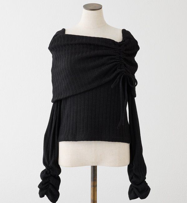  「ドロストリボンオフショルトップス」|プルオーバー|