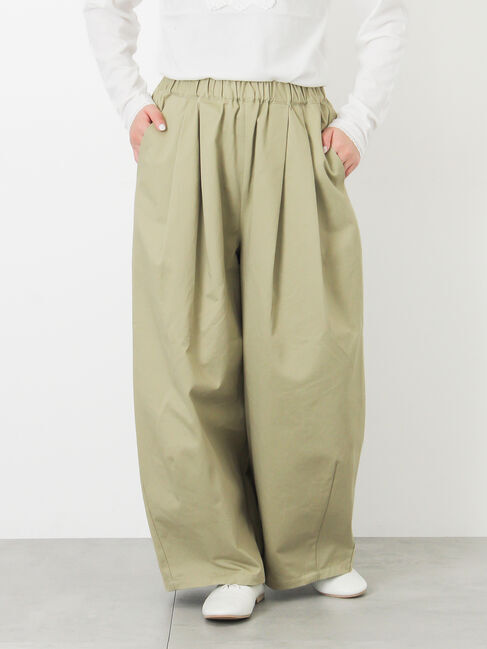 Samansa Mos2「【M/Lサイズ】タックワイドパンツ」|その他|カーキ