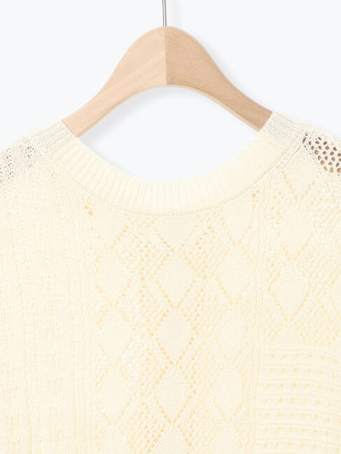 Samansa Mos2「前後2WAYパッチワークニットベスト」|ダウンベスト・ベスト|