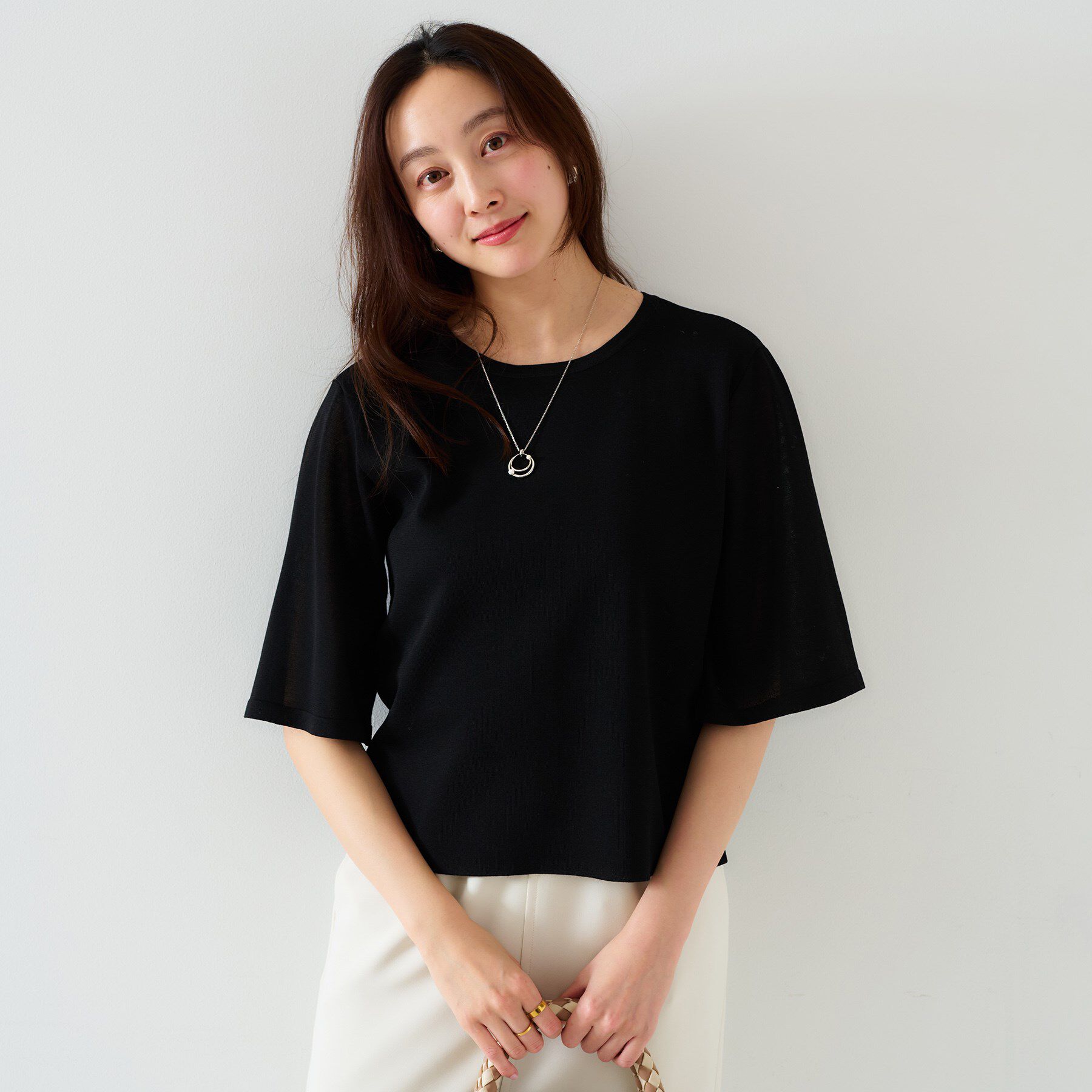 UNTITLED「【清涼感/二の腕カバー】シアープルオーバーニット」|ニット・セーター|