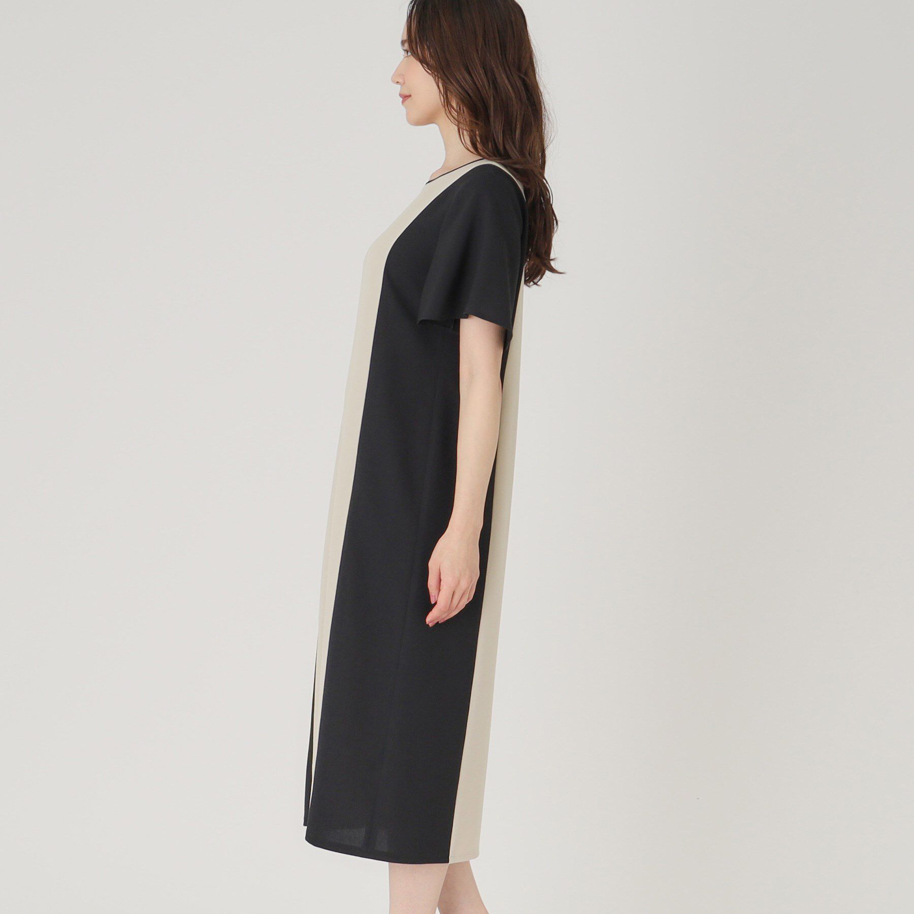 COUP DE CHANCE「【洗える／日本製】配色デザインワンピース」|ワンピース|