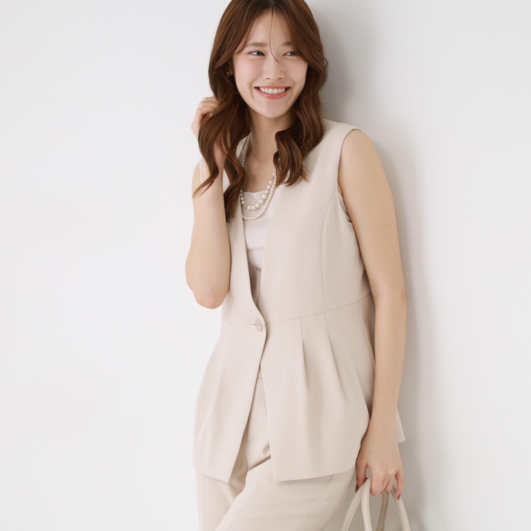 COUP DE CHANCE「【手洗い可／日本製／セットアップ可】カラーレスジレ」|ベスト・ジレ|