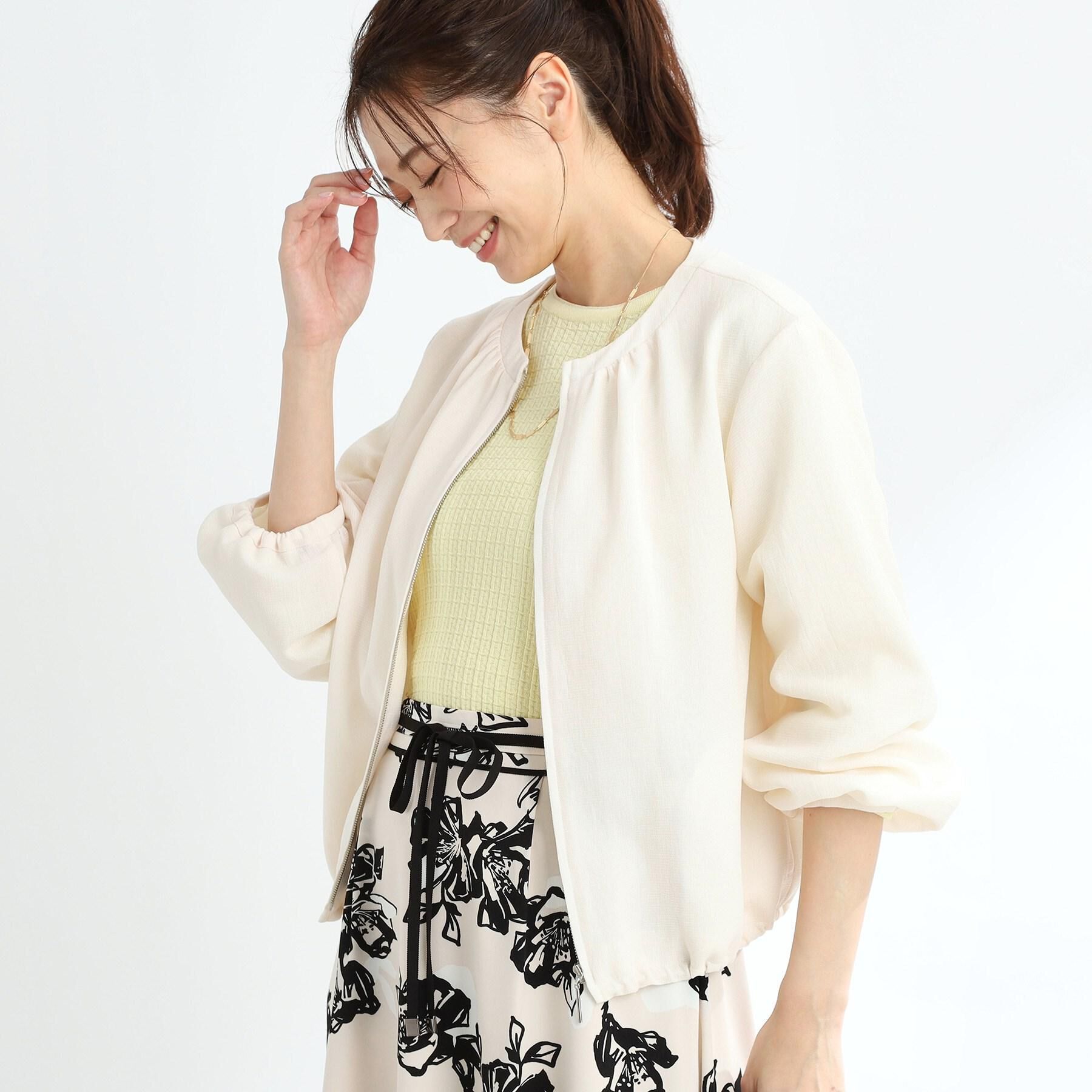 Reflect「【夏SALE／手洗い可】ジップアップメッシュブルゾン」|ブルゾン・スタジャン|アイボリー(004)