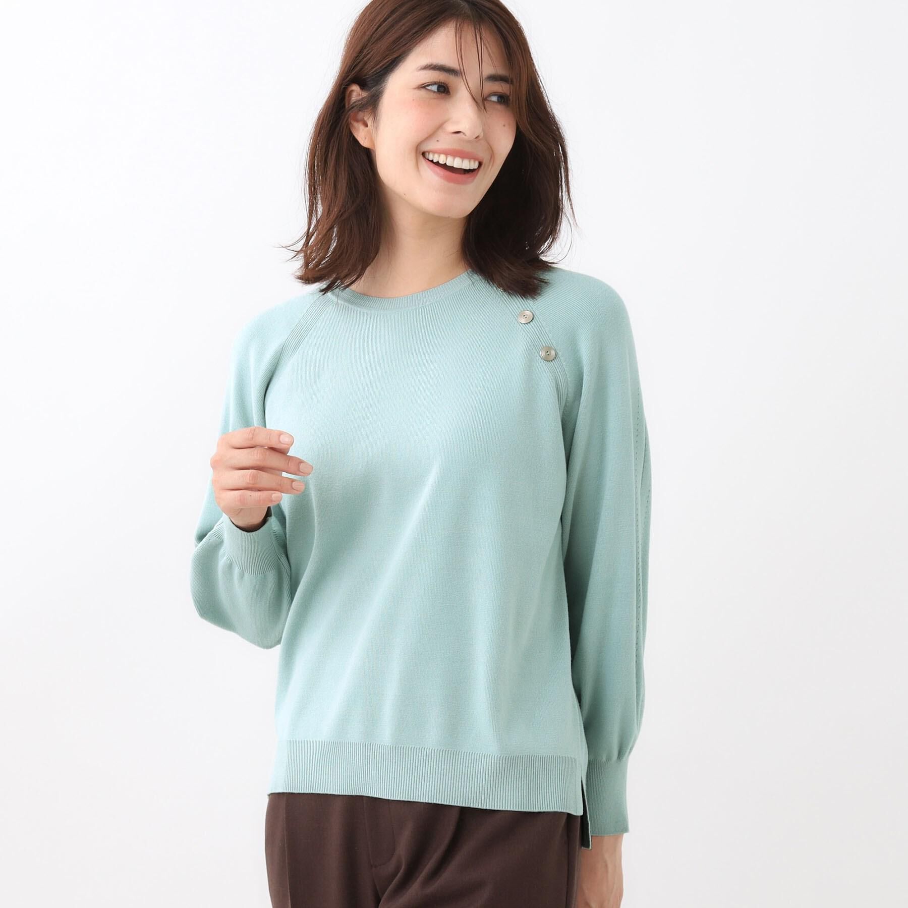 Reflect「【ゆったり着られる◎】ラグランスリーブニット」|ニット・セーター|ミントグリーン(02