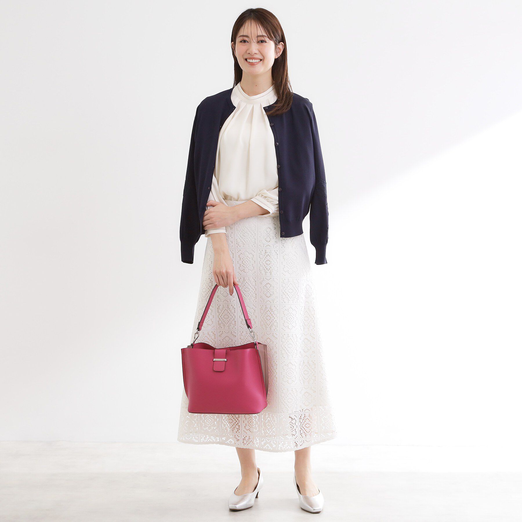 Reflect「レースデザインスリーブカーディガン」|カーディガン|