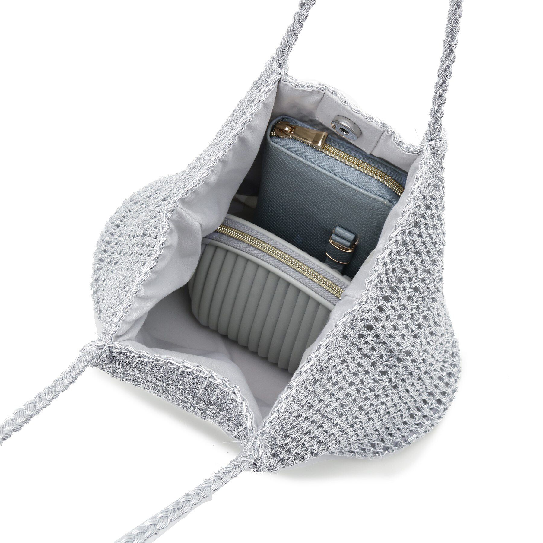 grove「ラメコードタックハンドルトート」|トートバッグ|