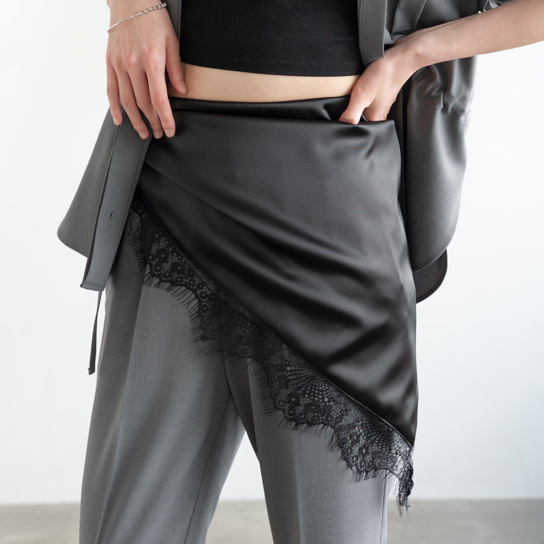 GALLEST「サテンレーススカーフ」|ストール|