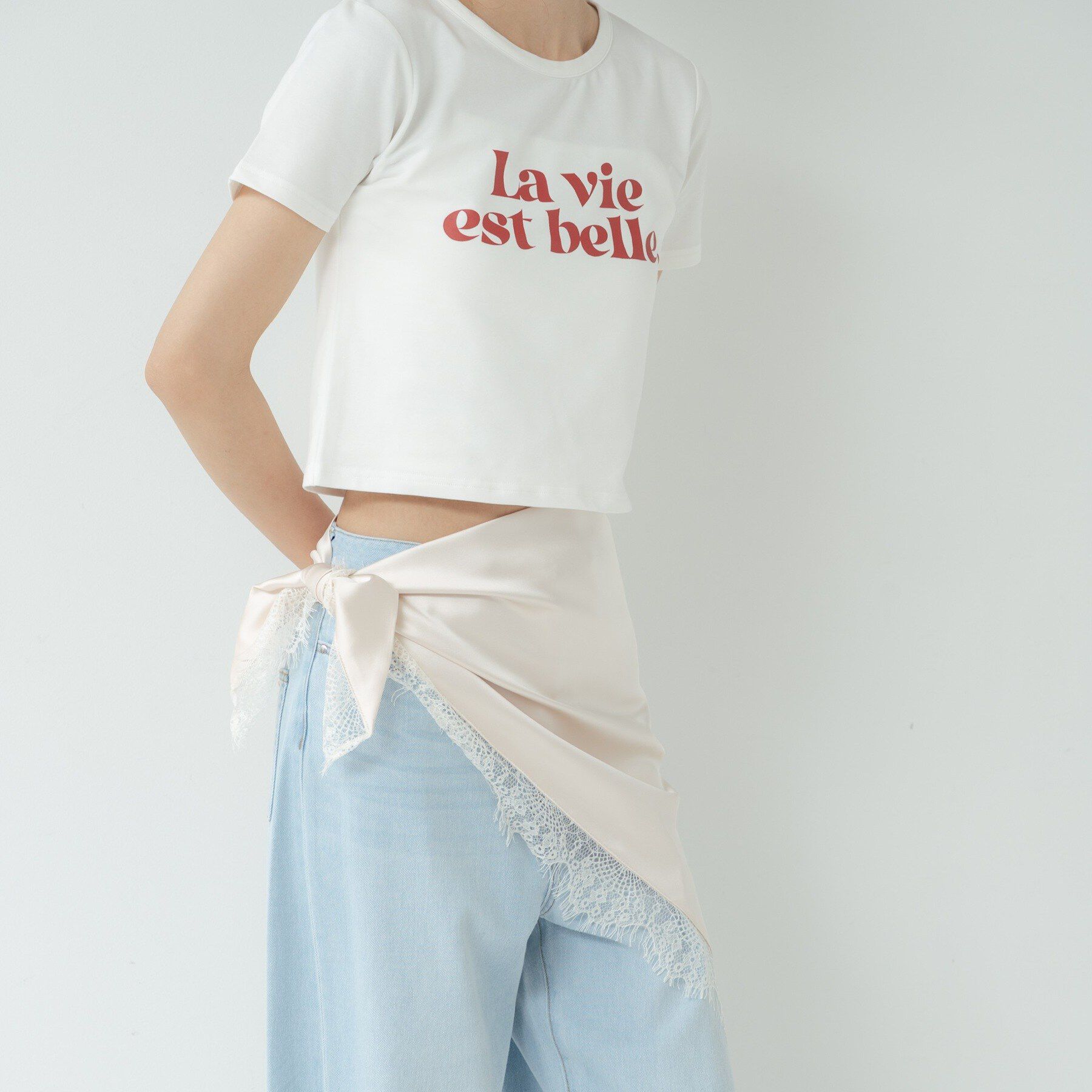 GALLEST「サテンレーススカーフ」|ストール|