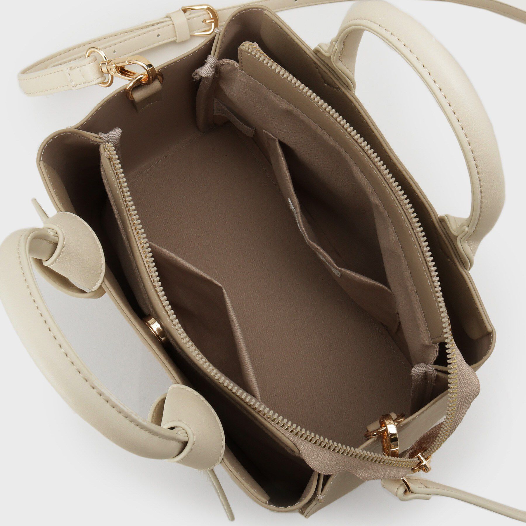 index「2WAYバイカラーリボンハンドル合皮ミドルトートバッグ」|トートバッグ|