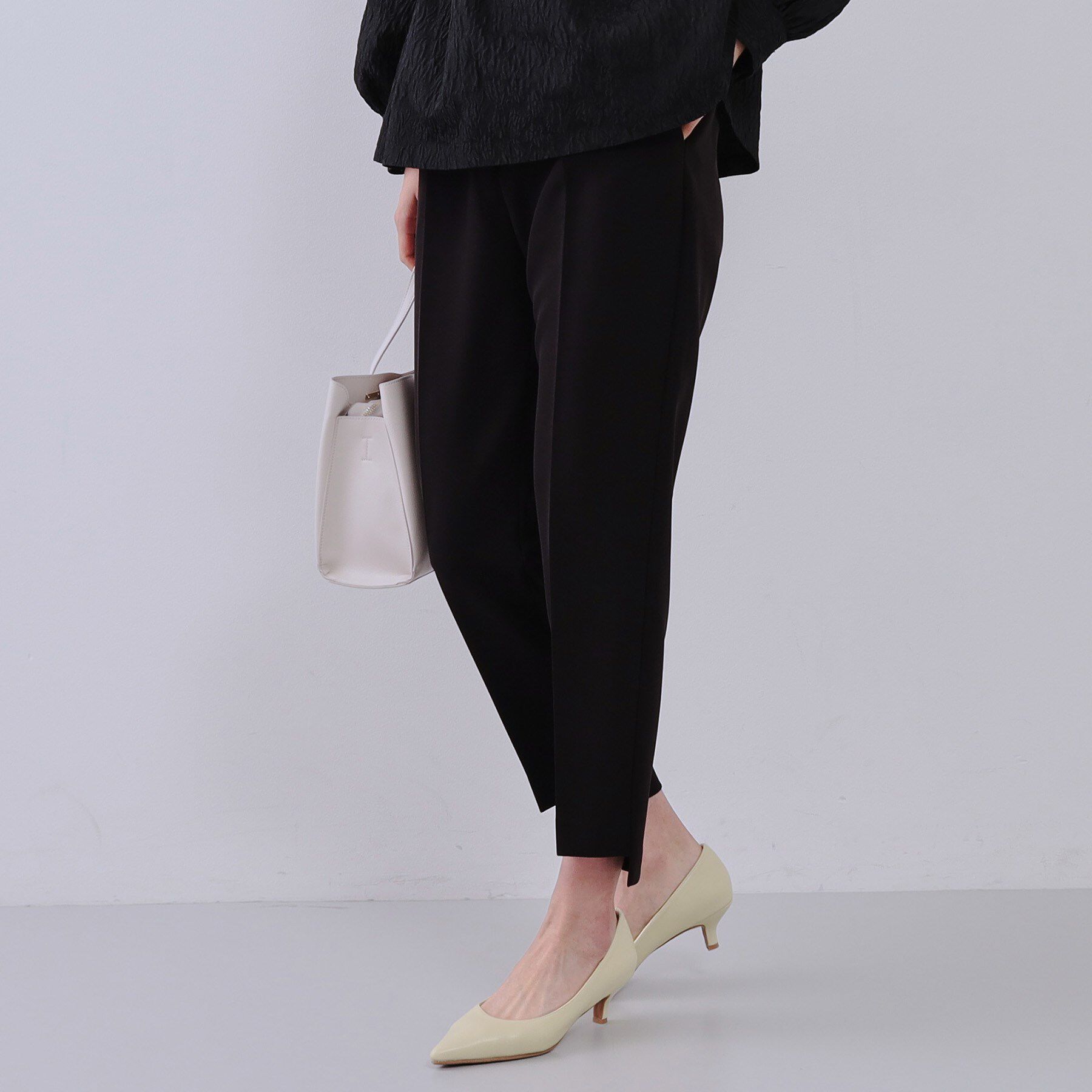 OPAQUE.CLIP「《通勤対応/セットアップ対応》ステップヘムテーパードパンツ【洗濯機洗い可】」|その他|ブラック(019)