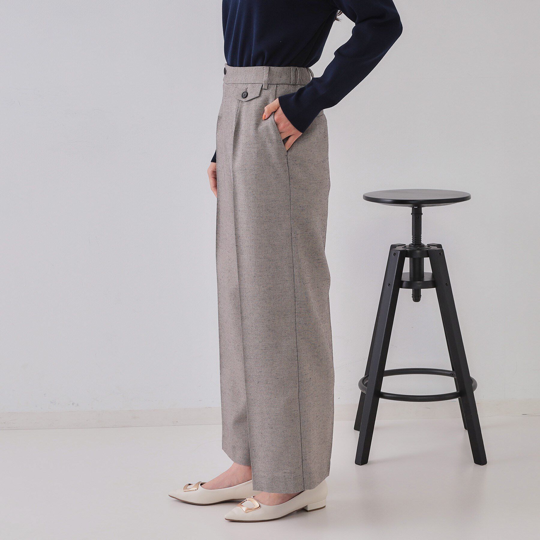 OPAQUE.CLIP「麻混ラメワイドパンツ【洗濯機洗い可】」|その他|