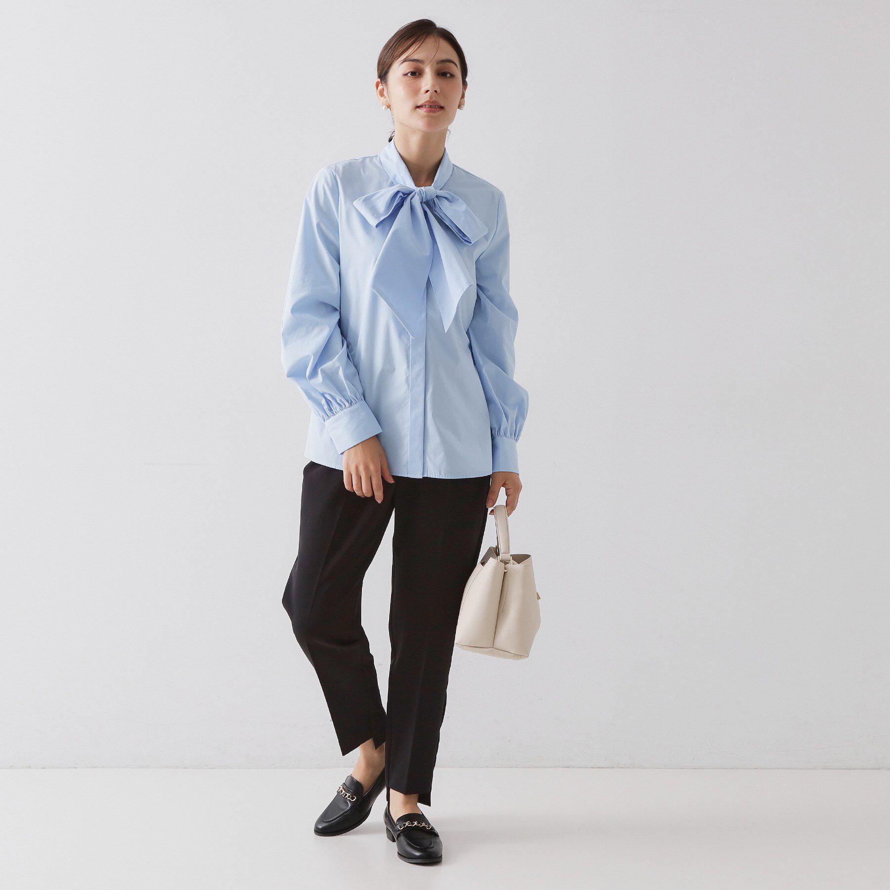 OPAQUE.CLIP「《通勤対応》ボウタイシャツブラウス【洗濯機OK】」|シャツ・ブラウス|