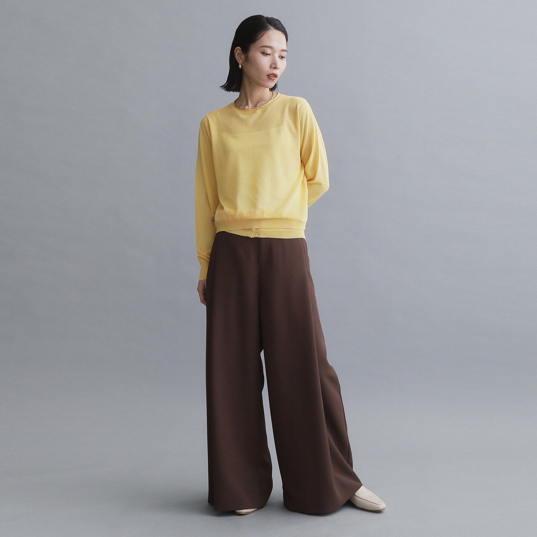 OPAQUE.CLIP「【es】ハイウエストタックワイドパンツ/セットアップ対応可【洗濯機OK】」|その他|