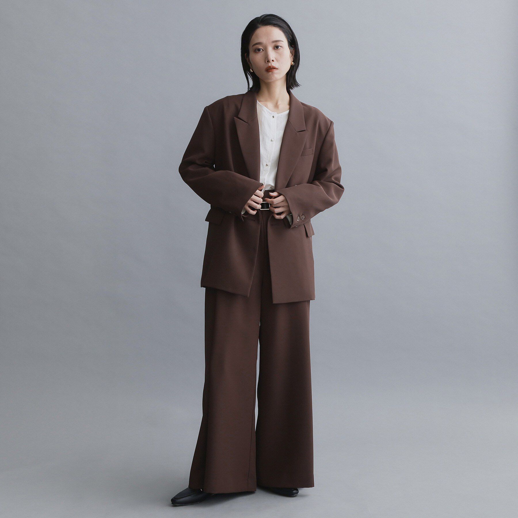 OPAQUE.CLIP「【es】ハイウエストタックワイドパンツ/セットアップ対応可【洗濯機OK】」|その他|