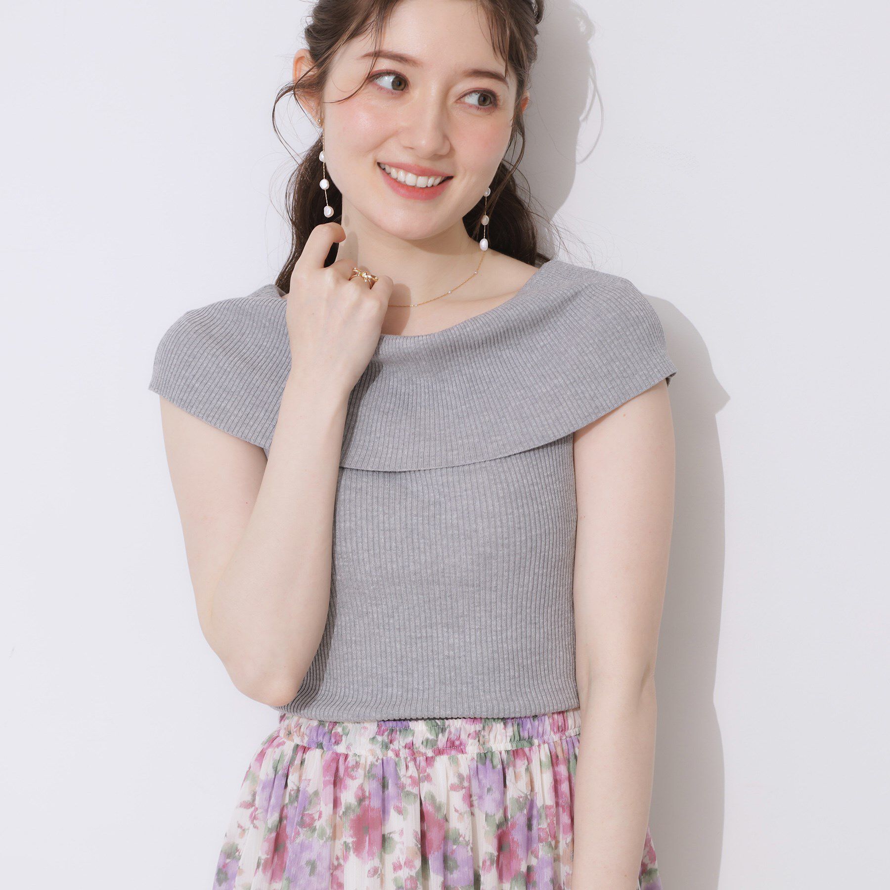 Couture broach「リブオフショルニット」|ニット・セーター|