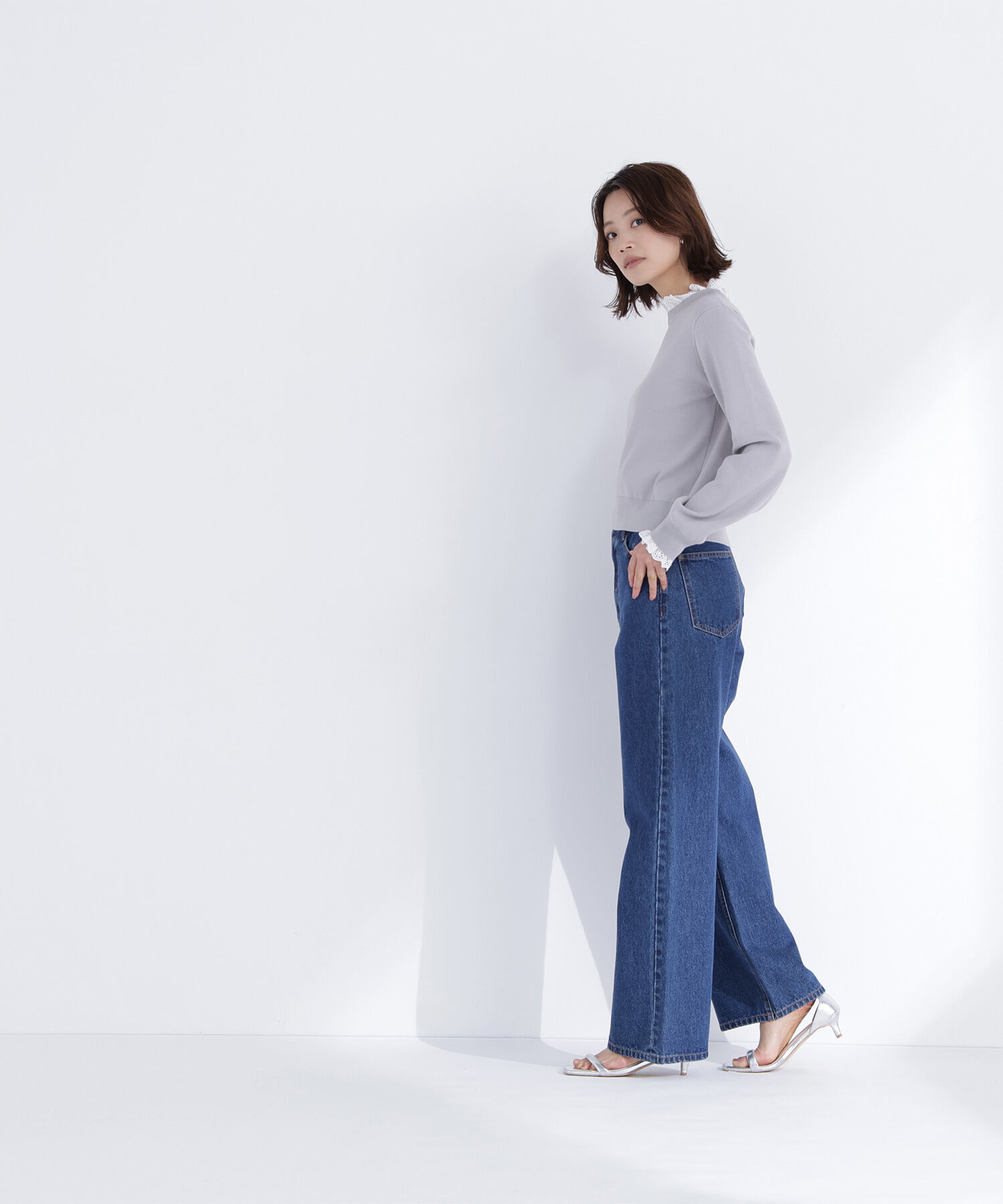  「レースフリルドッキングニット」|ニット・セーター|