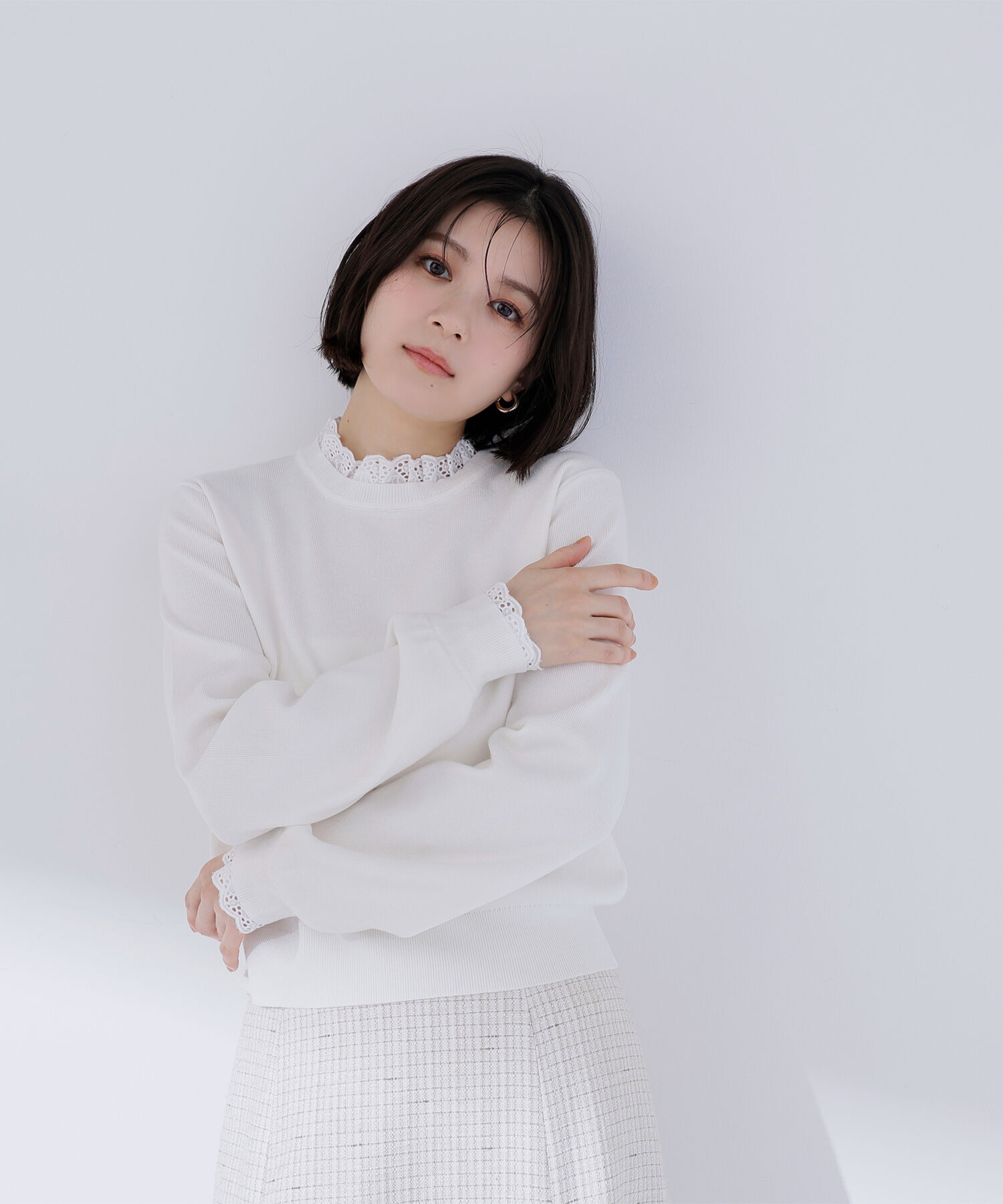  「レースフリルドッキングニット」|ニット・セーター|