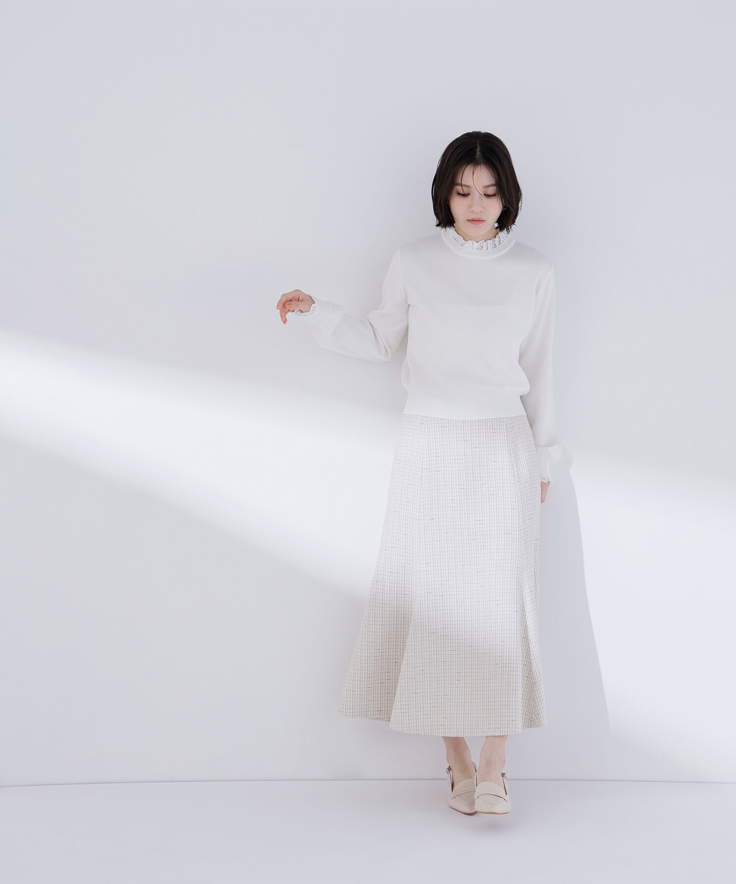  「レースフリルドッキングニット」|ニット・セーター|