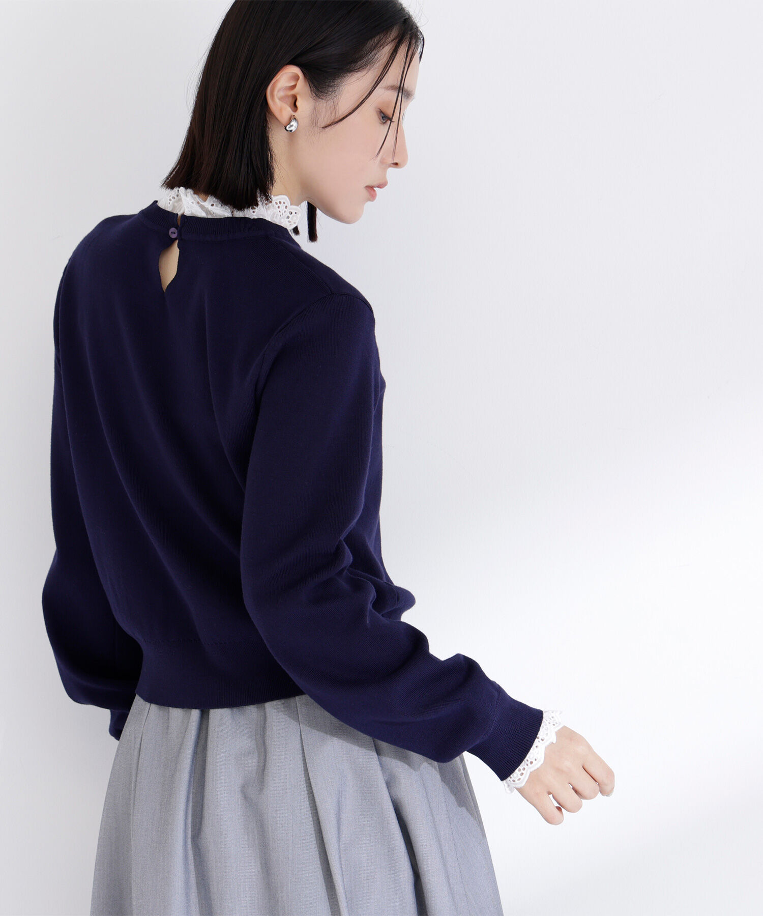  「レースフリルドッキングニット」|ニット・セーター|