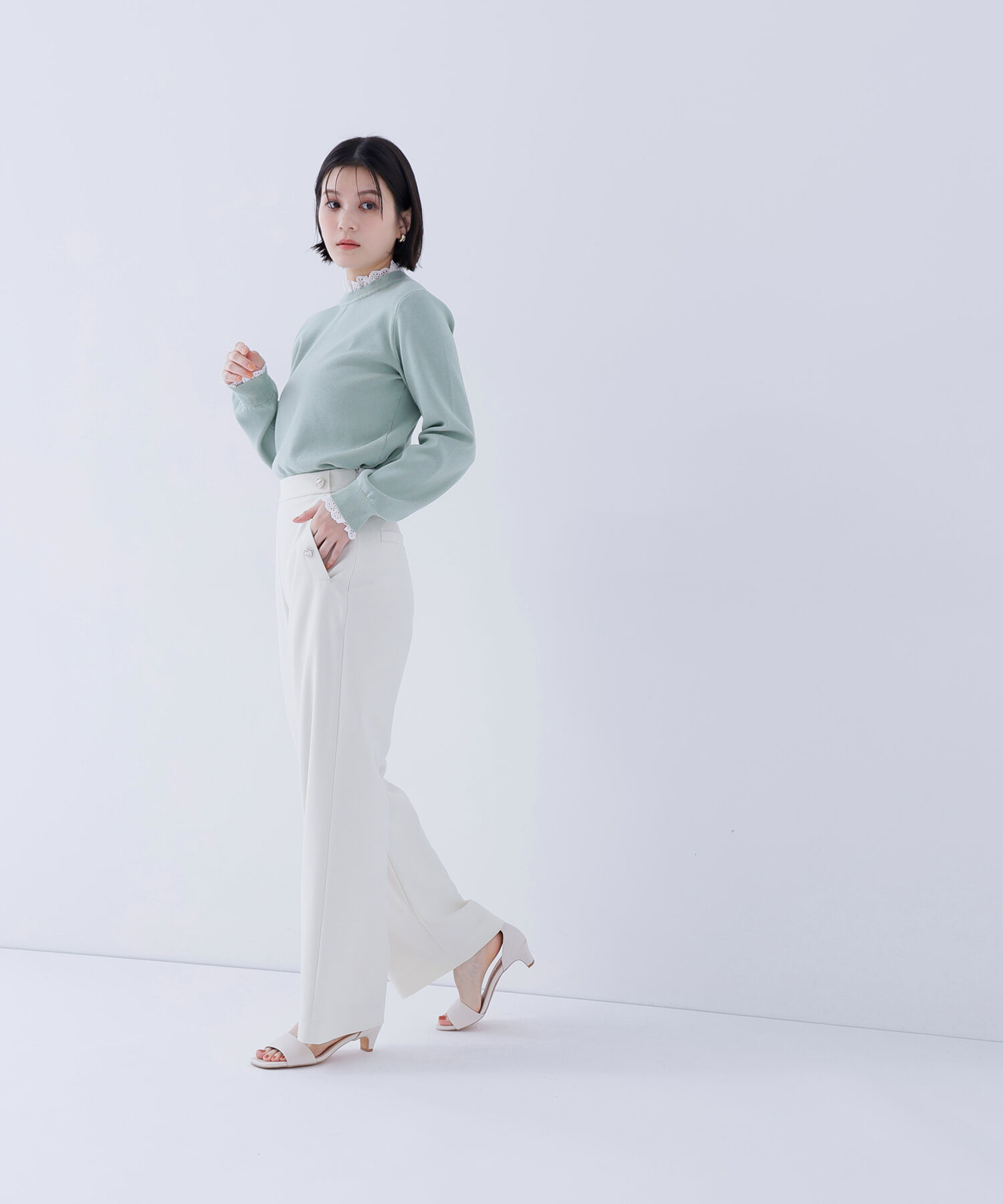  「レースフリルドッキングニット」|ニット・セーター|