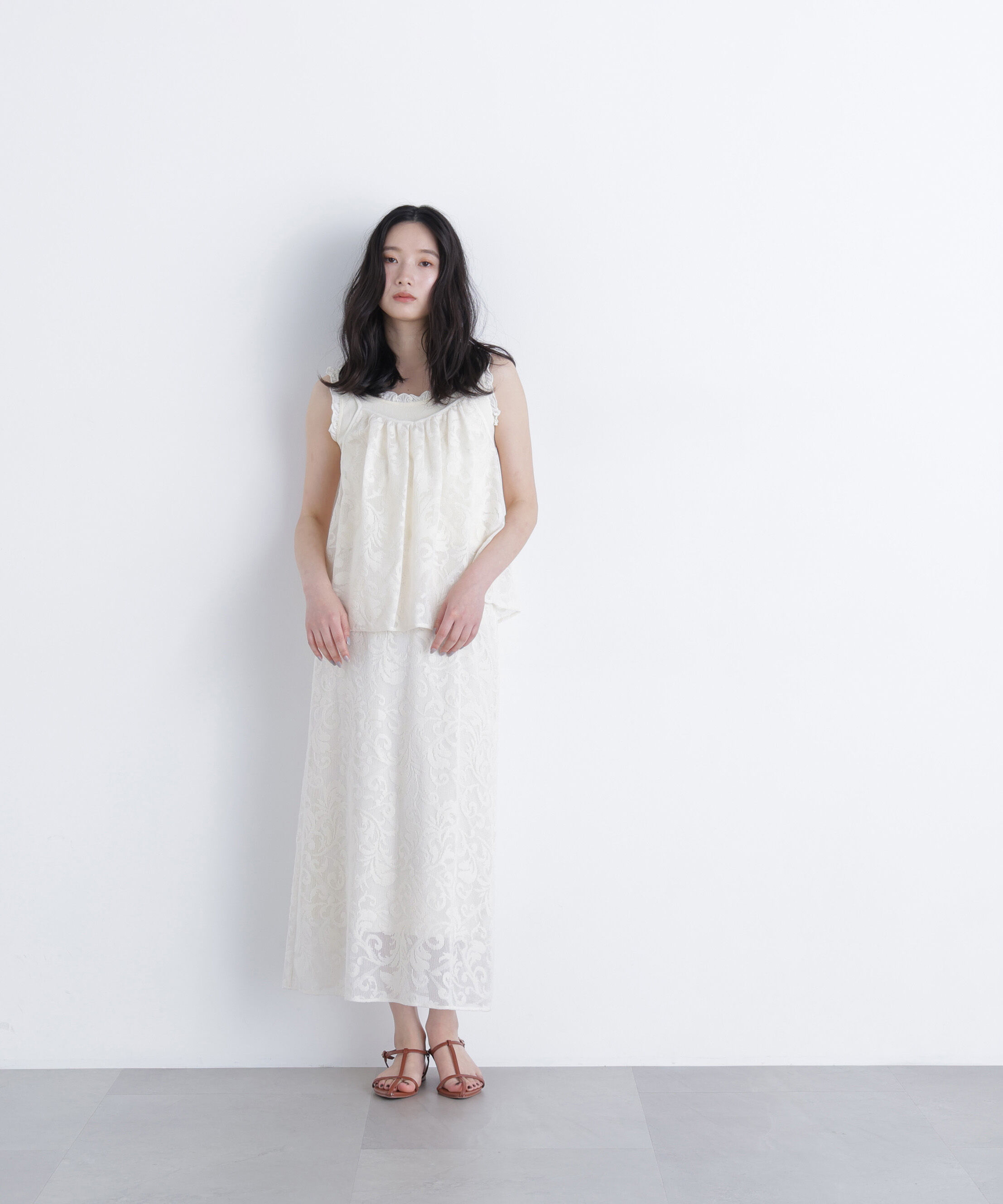  「フラワーメッシュ SETUP スカート」|スカート|