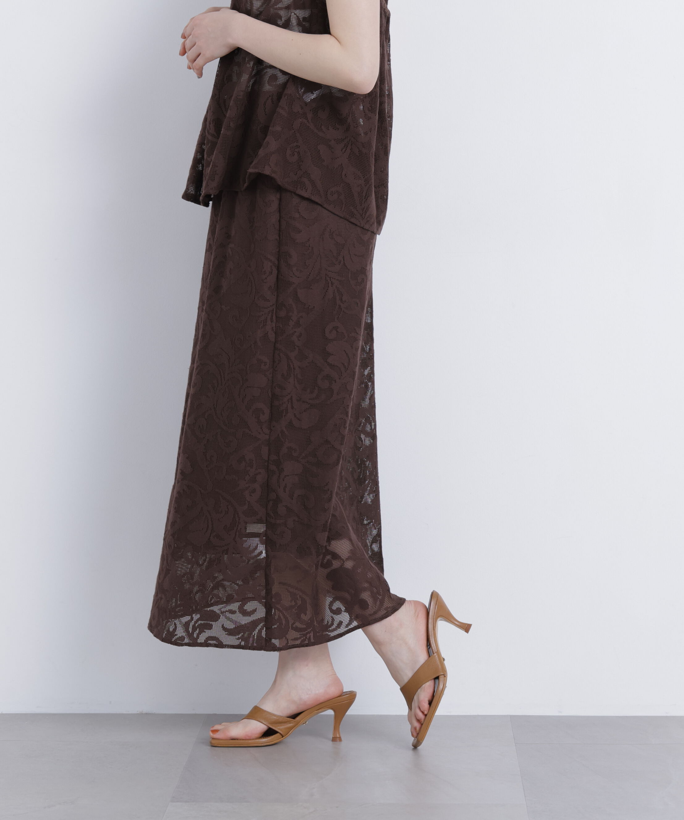  「フラワーメッシュ SETUP スカート」|スカート|